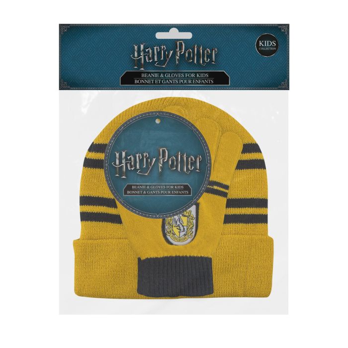 Harry Potter - Hufflepuff handschoenen en muts kids